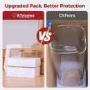 Frascos de armazenamento de vidro com tampa de bambu, recipientes de cozinha herméticos para assar, recipiente de alimentos para especiarias, biscoitos, chá, café e lanches (4 pacotes de 0,6 qt)