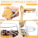 Pickmesh Set of 6 Airtight Glass Jars with Bamboo Lids and Spoons 20 oz Glass Storage Containers Jars Set for Kitchen Food Storage Sugar Chia Seeds Overnight Oats Spice Beans Coffee Dry Goods