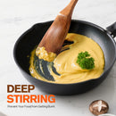 Conjunto de utensílios de cozinha de madeira teca natural de 9 peças com descanso de colher - Suporte de colheres e utensílios de cozinha com aderência confortável