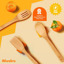 Riveira Colheres de cozinha de bambu com 6 peças – Conjunto de utensílios de cozinha de madeira com colheres de madeira para cozinhar e espátulas, conjuntos de utensílios de madeira – Conjunto de
