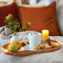 Conjunto com 4 Bandejas Ovais de Bambu – Rústicas para Chá, Café, Doces e Sobremesas