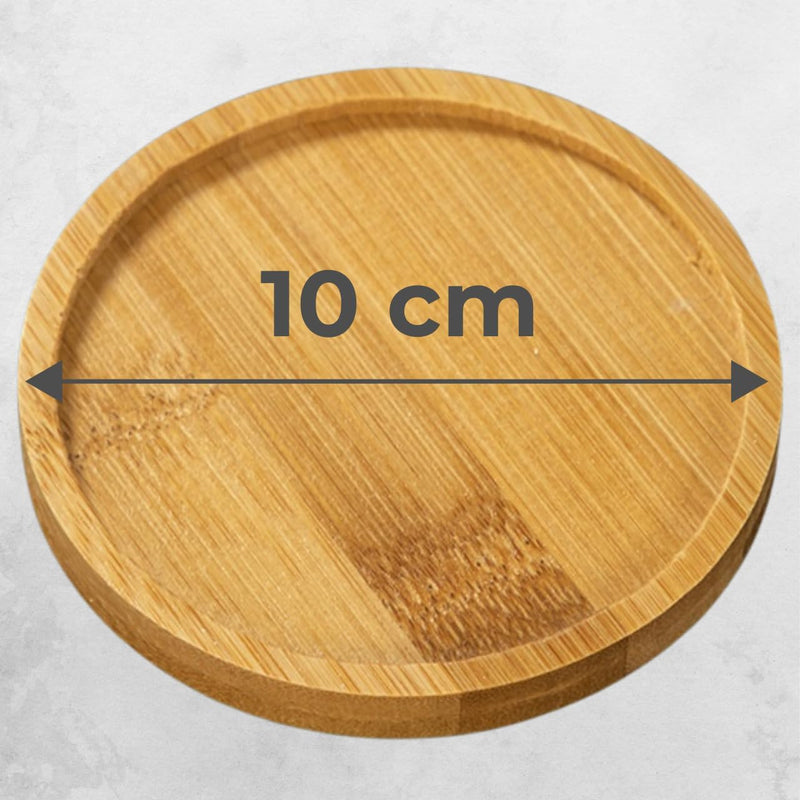Kit 6 Porta Copo Para Mesa de Bambu Redondo Pires de Madeira 10 cm Lavável