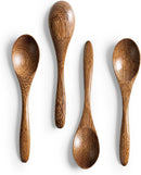 7 colheres de madeira pequenas, colheres de mel de 14 cm para chá, colher de chá de mel de madeira para café, pequenas colheres de madeira, colher de mesa de bambu para mexer, conjunto de