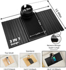 BAMBOOTRAY Bandeja de suporte de copo de sofá, mesa de braço de sofá 3 em 1, grande 48 x 33 cm, mesa lateral de bambu com clipe de sofá com suporte de copo de 360° para sofá, organizador