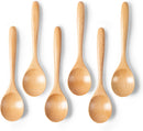 6 colheres de madeira para mel, colheres de madeira pequenas de 17 cm - Ótimo para chá, café e sopa, conjunto de colheres de mesa de servir de madeira, colher de chá de bambu a granel para