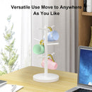 Wisuce Suporte de caneca de café de bambu, base mais grossa, suporte para copo de café, suporte para balcão, suporte para canecas com 6 ganchos (natural)