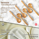 6 colheres de madeira para mel, colheres de madeira pequenas de 17 cm - Ótimo para chá, café e sopa, conjunto de colheres de mesa de servir de madeira, colher de chá de bambu a granel para