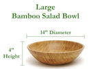 Lipper International Tigela de salada de madeira de bambu, pequena, 18 cm de diâmetro x 5,7 cm de altura, tigela única