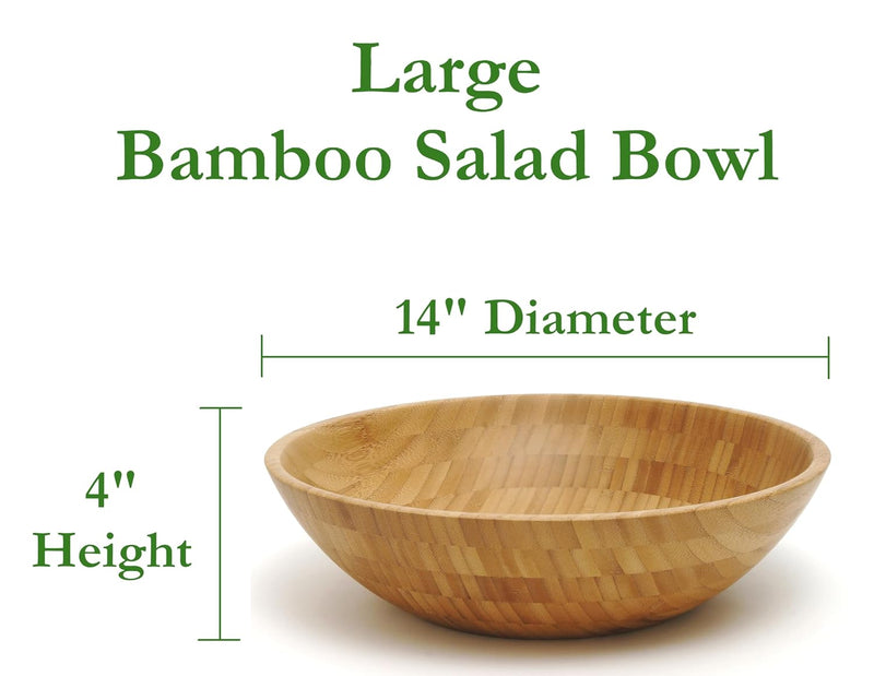 Lipper International Tigela de salada de madeira de bambu, pequena, 18 cm de diâmetro x 5,7 cm de altura, tigela única