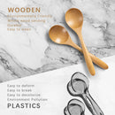 6 colheres de madeira para mel, colheres de madeira pequenas de 17 cm - Ótimo para chá, café e sopa, conjunto de colheres de mesa de servir de madeira, colher de chá de bambu a granel para