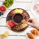 Suporte de bolo de madeira com tampa