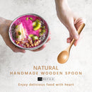 6 colheres de madeira para mel, colheres de madeira pequenas de 17 cm - Ótimo para chá, café e sopa, conjunto de colheres de mesa de servir de madeira, colher de chá de bambu a granel para