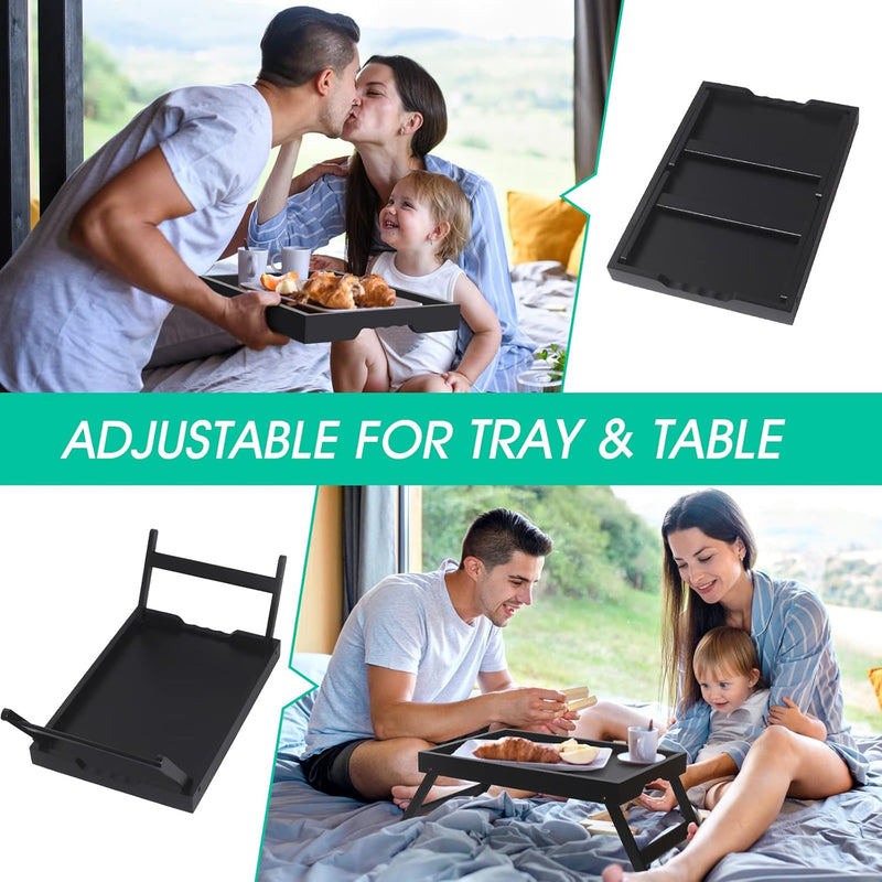 Artmeer Bed Tray Table with Folding Legs,Bamboo Breakfast in Bed for TV Table, Laptop Computer Tray,Eating,Snack Tray(Bamboo)