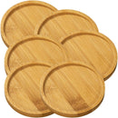 Kit 6 Porta Copo Para Mesa de Bambu Redondo Pires de Madeira 10 cm Lavável