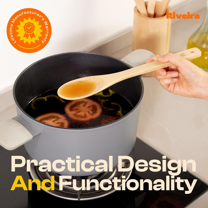 Riveira Colheres de cozinha de bambu com 6 peças – Conjunto de utensílios de cozinha de madeira com colheres de madeira para cozinhar e espátulas, conjuntos de utensílios de madeira – Conjunto de