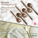 6 colheres de madeira para mel, colheres de madeira pequenas de 17 cm - Ótimo para chá, café e sopa, conjunto de colheres de mesa de servir de madeira, colher de chá de bambu a granel para