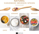 7 colheres de madeira pequenas, colheres de mel de 14 cm para chá, colher de chá de mel de madeira para café, pequenas colheres de madeira, colher de mesa de bambu para mexer, conjunto de