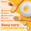 Riveira Colheres de cozinha de bambu com 6 peças – Conjunto de utensílios de cozinha de madeira com colheres de madeira para cozinhar e espátulas, conjuntos de utensílios de madeira – Conjunto de