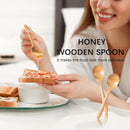 6 colheres de madeira para mel, colheres de madeira pequenas de 17 cm - Ótimo para chá, café e sopa, conjunto de colheres de mesa de servir de madeira, colher de chá de bambu a granel para