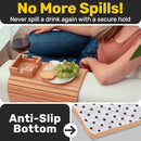 Bandeja de sofá de bambu e apoio de braço com suporte de copo – Suporte versátil para bebidas e lanches para sofá, poltrona reclinável ou namoradeira