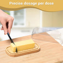 , Manteiga com tampa, suporte de manteiga de bambu