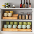 Suporte de caneca de café expansível de 2 camadas, organizador de canecas para armários de cozinha, suporte de caneca de bambu, prateleira multifuncional para copos, organizador de cafés