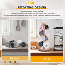 Suporte de caneca de árvore, girado 360° atualizado com 8 ganchos para balcão, suporte de bambu para acessórios de cafeteria