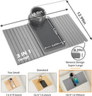 BAMBOOTRAY Bandeja de suporte de copo de sofá, mesa de braço de sofá 3 em 1, grande 48 x 33 cm, mesa lateral de bambu com clipe de sofá com suporte de copo de 360° para sofá, organizador