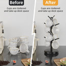 BAMBANG Suporte de caneca de árvore, rotação de 360°, 8 ganchos, suporte de copo de café para bancada, suporte de bambu para cozinha, bancada, casa, natural