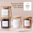 Pacote com 5 frascos de vidro com tampas herméticas de bambu - Recipientes empilháveis de armazenamento de alimentos com 132 etiquetas de despensa - com tampa de madeira para doces,