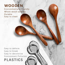 6 colheres de madeira para mel, colheres de madeira pequenas de 17 cm - Ótimo para chá, café e sopa, conjunto de colheres de mesa de servir de madeira, colher de chá de bambu a granel para