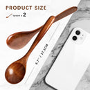 6 colheres de madeira para mel, colheres de madeira pequenas de 17 cm - Ótimo para chá, café e sopa, conjunto de colheres de mesa de servir de madeira, colher de chá de bambu a granel para