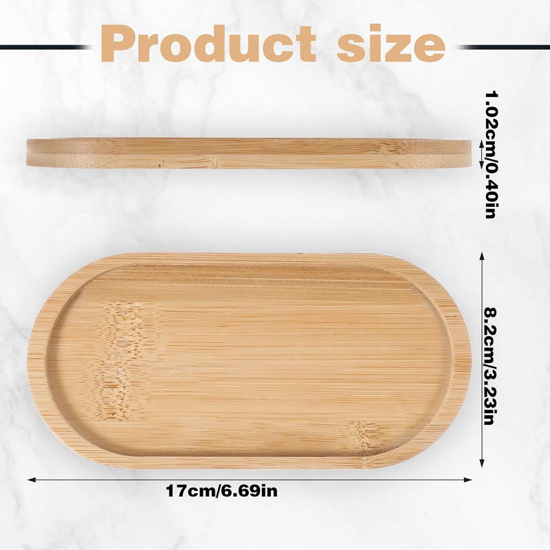 Kit com 2 Bandejas Pequenas de Bambu – Ovais para Joias, Cosméticos e Decoração