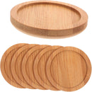 Kit 6 Porta Copos Descanso de Copos de Bambu 10x10 Premium