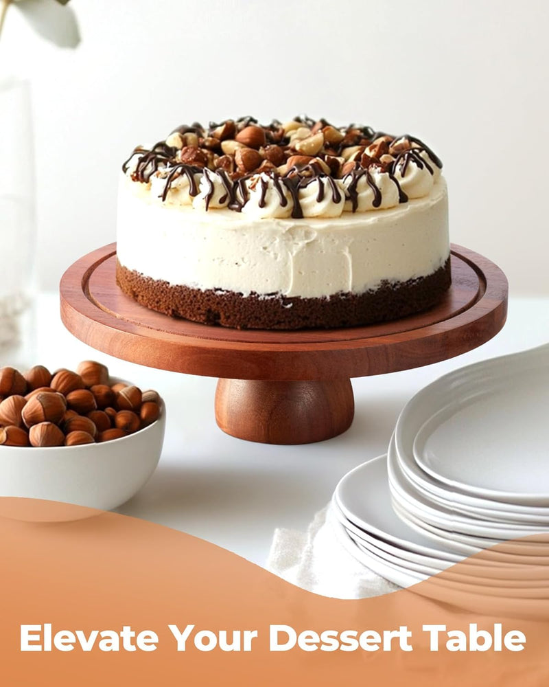 Kootek Suporte de bolo de madeira com tampa