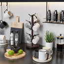 BAMBANG Suporte de caneca de árvore, rotação de 360°, 8 ganchos, suporte de copo de café para bancada, suporte de bambu para cozinha, bancada, casa, natural