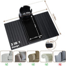 Bandeja de suporte de copo de sofá, bandeja de braço de sofá de bambu com suporte giratório de 360°, bandeja de descanso de braço de sofá dobrável 3 em 1 para controle remoto/lanches/xícaras/bebidas