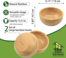 Conjunto de 2 tigelas de sopa para sobremesas/cereais/massas/frutas | Tigelas de servir de bambu natural para nozes/doces/lanches/pistache | Acessórios de charcutaria para
