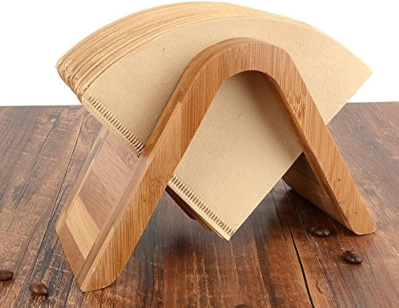 Suporte de filtro de café de bambu - Rack de armazenamento e suporte para 4 papéis de filtro (tipo A)