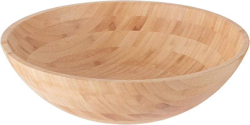 Lipper International Tigela de salada de madeira de bambu, pequena, 18 cm de diâmetro x 5,7 cm de altura, tigela única