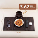 BAMBOOTRAY Bandeja de suporte de copo de sofá, mesa de braço de sofá 3 em 1, grande 48 x 33 cm, mesa lateral de bambu com clipe de sofá com suporte de copo de 360° para sofá, organizador
