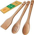 Riveira Colheres de cozinha de bambu com 6 peças – Conjunto de utensílios de cozinha de madeira com colheres de madeira para cozinhar e espátulas, conjuntos de utensílios de madeira – Conjunto de