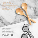 6 colheres de madeira para mel, colheres de madeira pequenas de 17 cm - Ótimo para chá, café e sopa, conjunto de colheres de mesa de servir de madeira, colher de chá de bambu a granel para