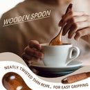 6 colheres de madeira para mel, colheres de madeira pequenas de 17 cm - Ótimo para chá, café e sopa, conjunto de colheres de mesa de servir de madeira, colher de chá de bambu a granel para