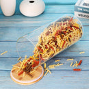 Conjunto de recipientes empilháveis de cozinha, pacote com 5 potes de armazenamento de alimentos de vidro transparente com tampa hermética de bambu para doces, biscoitos, arroz,