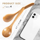 6 colheres de madeira para mel, colheres de madeira pequenas de 17 cm - Ótimo para chá, café e sopa, conjunto de colheres de mesa de servir de madeira, colher de chá de bambu a granel para