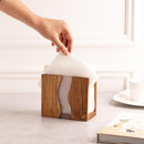 Porta-guardanapos de madeira de acácia e resina epóxi transparente para mesa