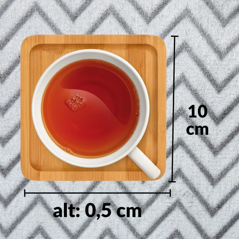 Kit 8 Porta Copos Pires De Bambu 10x10 Cm Premium