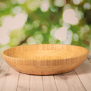 Tigelas de salada de bambu, tigelas grandes redondas de madeira de bambu de 20 cm para saladas/frutas/massas/legumes, tigela de servir à mão para entretenimento e festa, decoração de casa