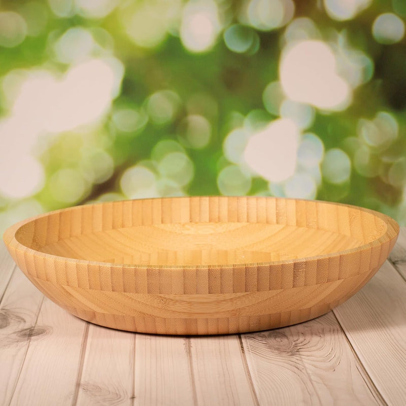 Tigelas de salada de bambu, tigelas grandes redondas de madeira de bambu de 20 cm para saladas/frutas/massas/legumes, tigela de servir à mão para entretenimento e festa, decoração de casa